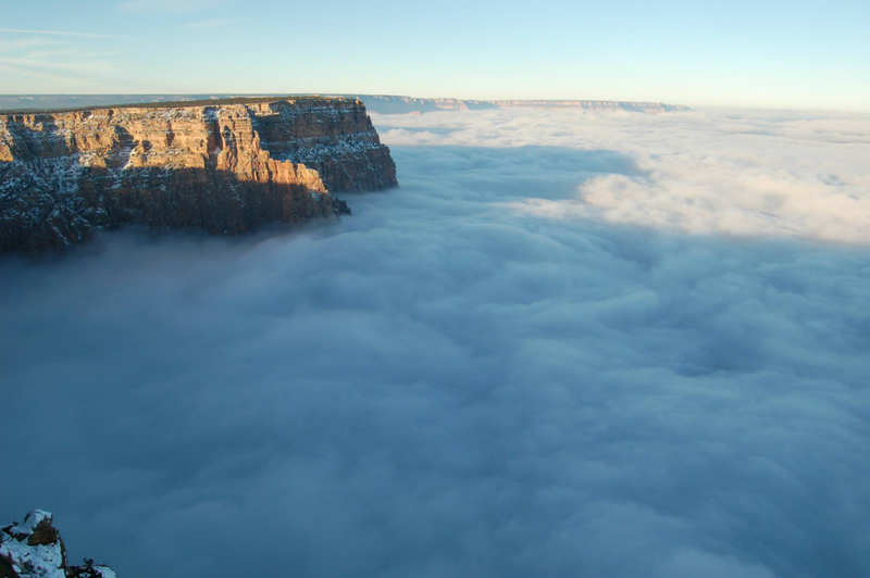 Illustration for article titled Grand Canyon completely flooded by clouds in "once-in-a-lifetime" event